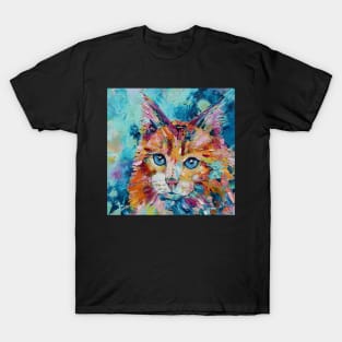 Scruffy Cat Oil Painting T-Shirt